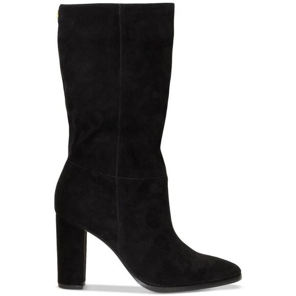 Lauren Ralph Lauren Women's Artizan II Mid-Calf Boots Suede Block Heel Black 9.5 - Picture 4 of 6